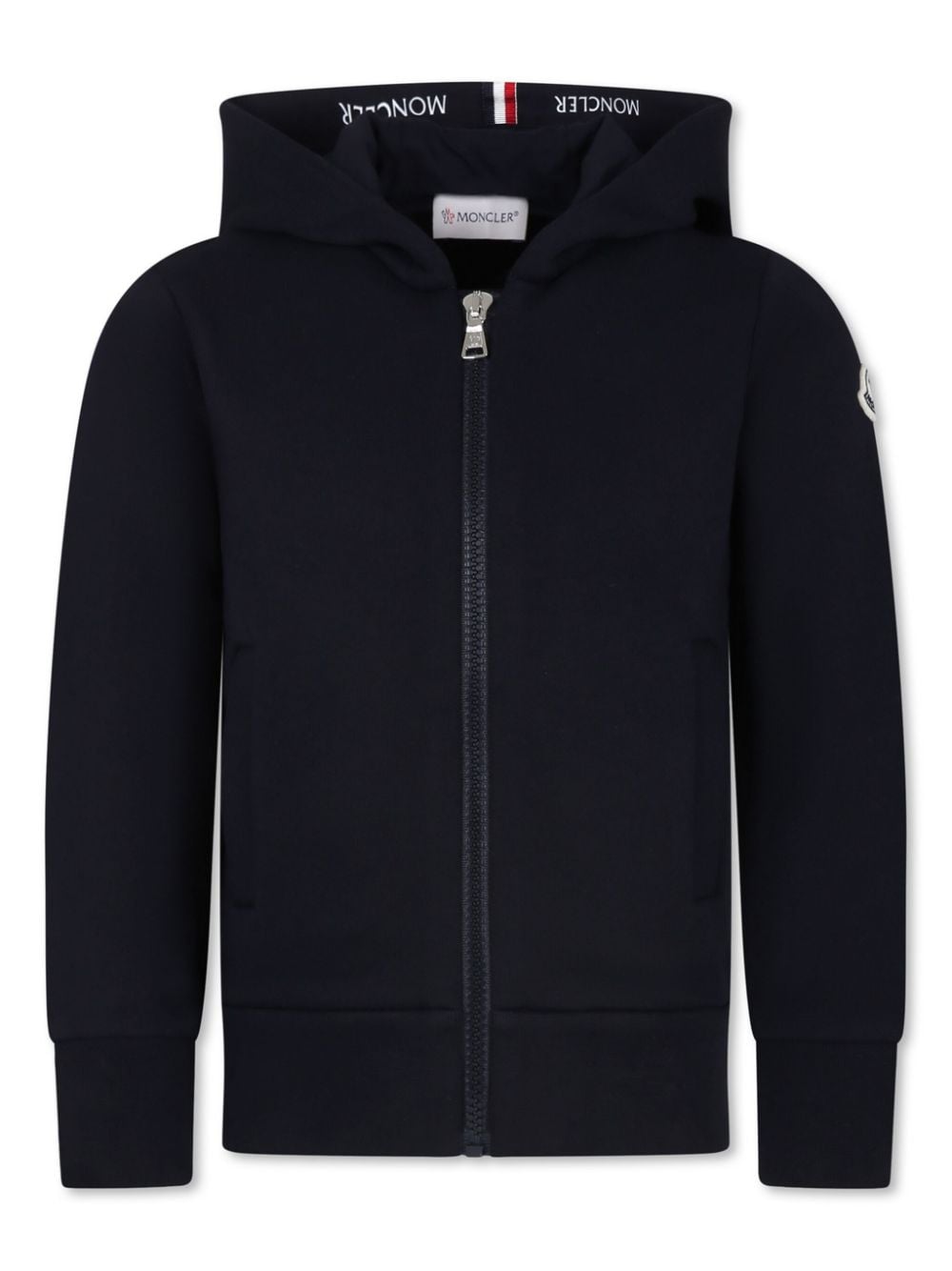 Moncler Enfant logo-patch zip-fastening hoodie - Blue von Moncler Enfant