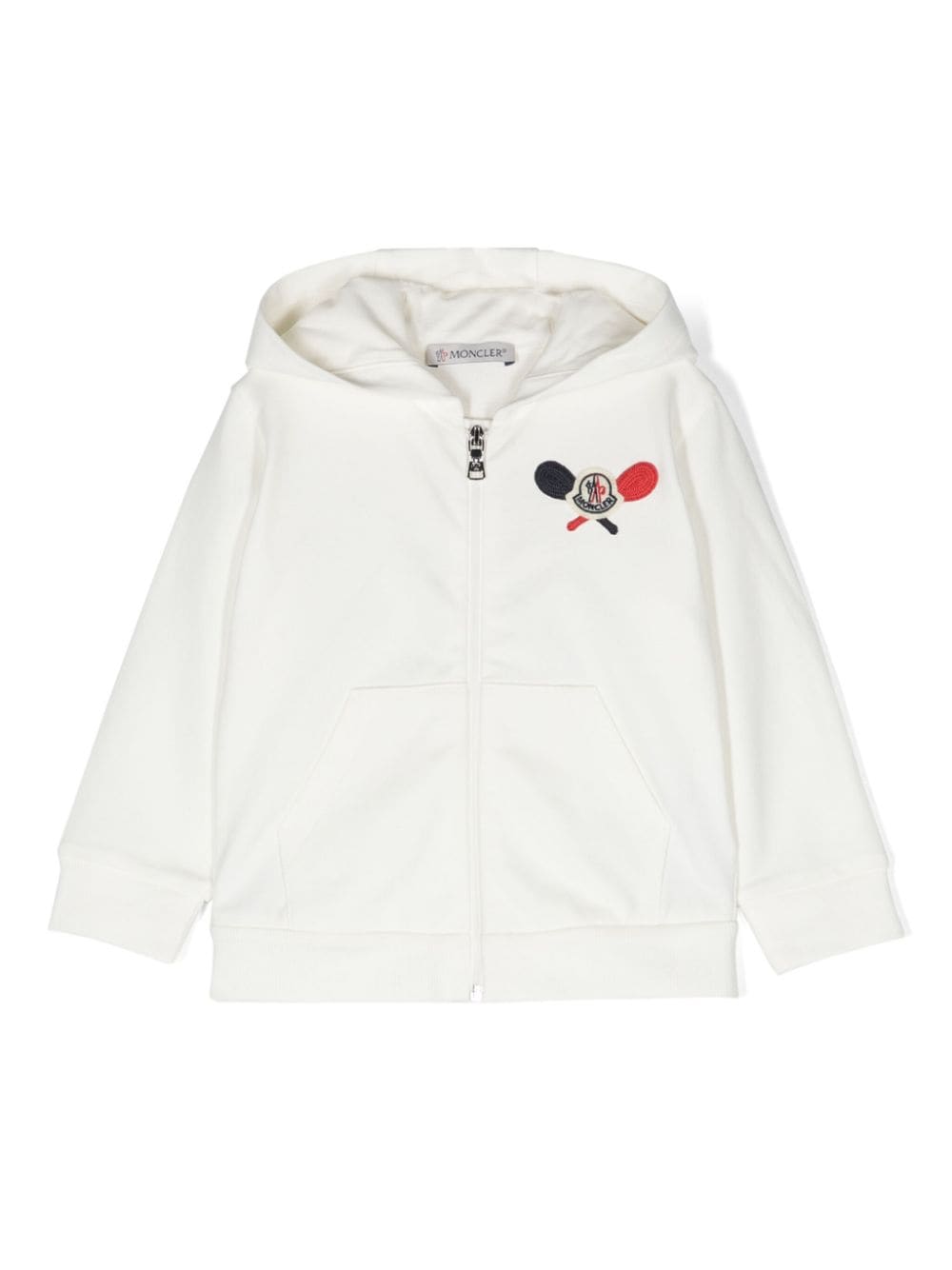 Moncler Enfant logo-patch zipped hoodie - White von Moncler Enfant