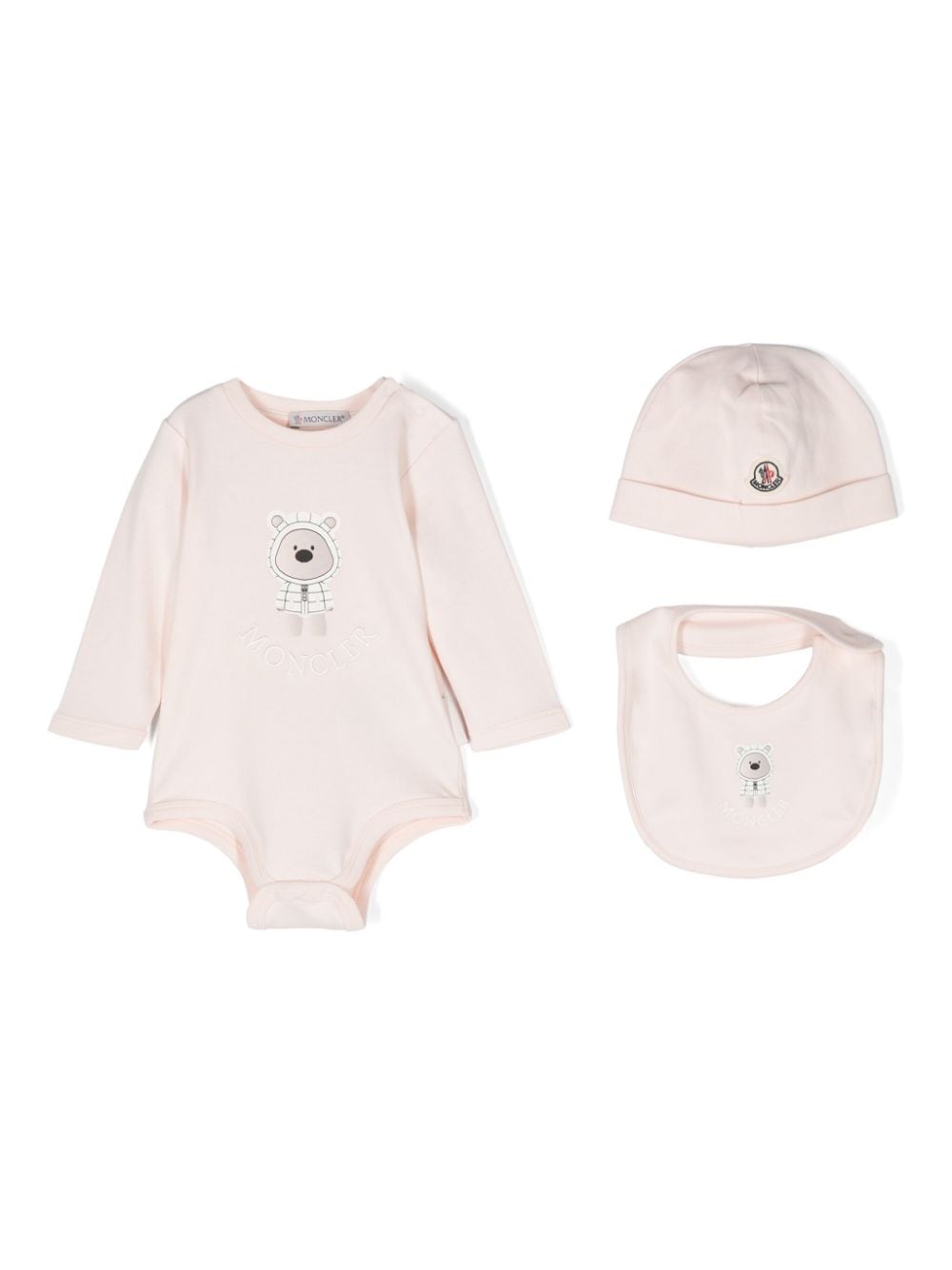 Moncler Enfant logo-print babygrow (set of three) - Pink von Moncler Enfant