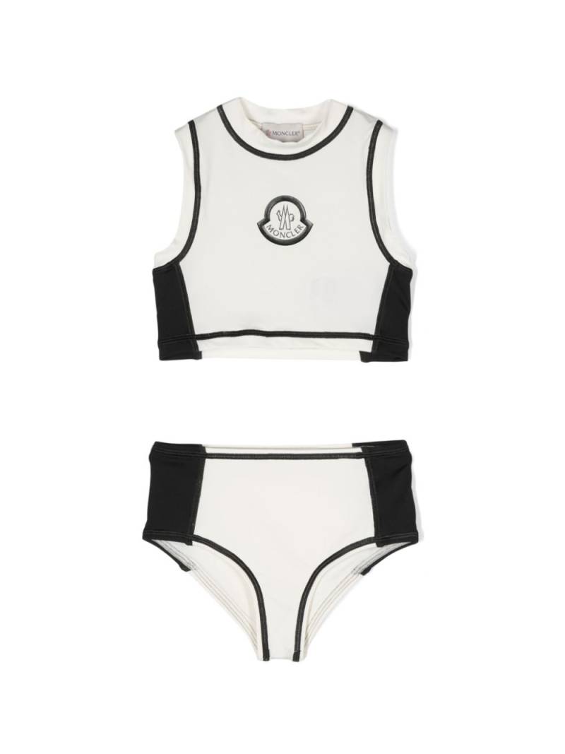 Moncler Enfant logo-print bikini - White von Moncler Enfant