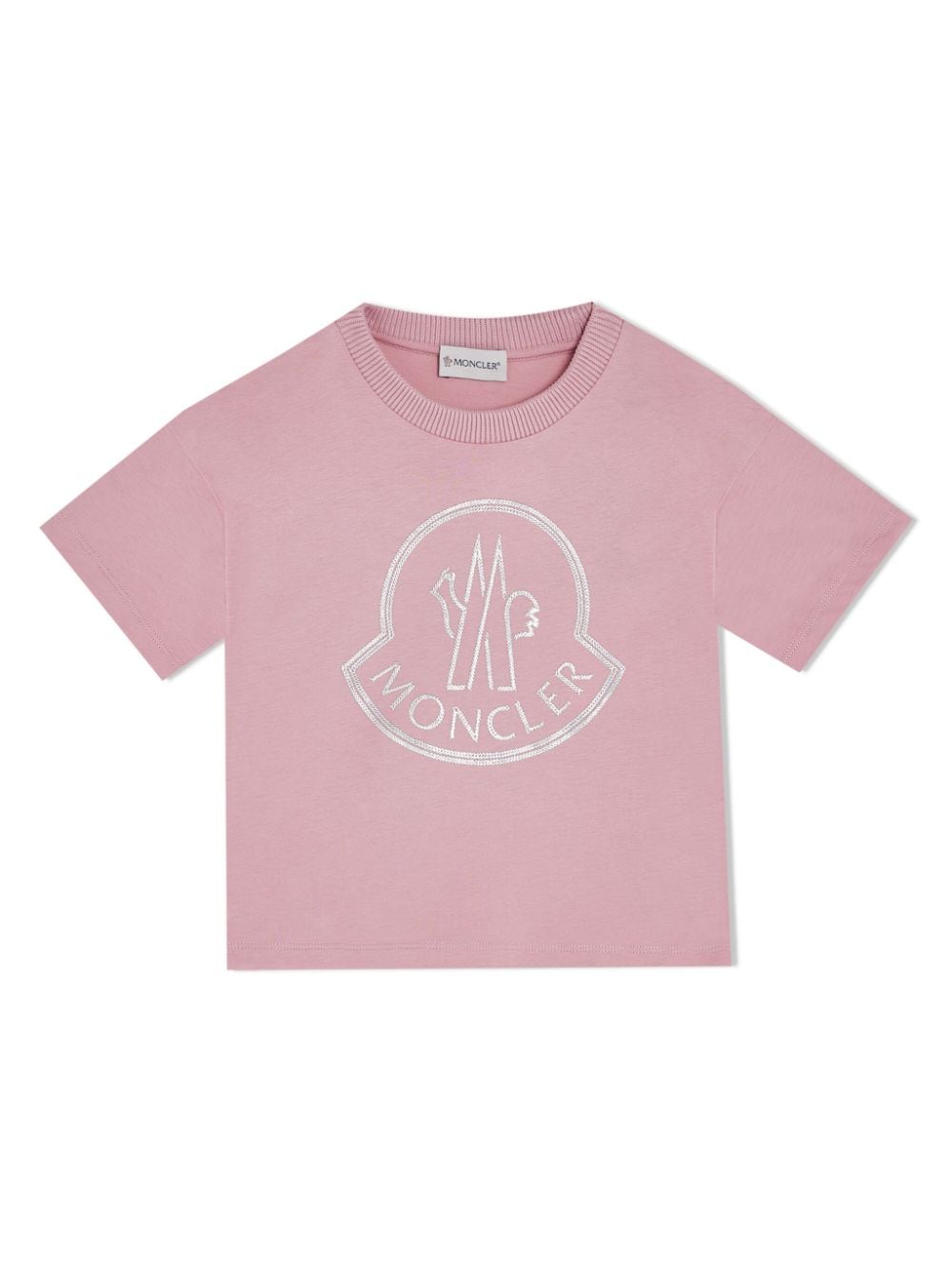 Moncler Enfant logo-print cotton T-Shirt - Pink von Moncler Enfant