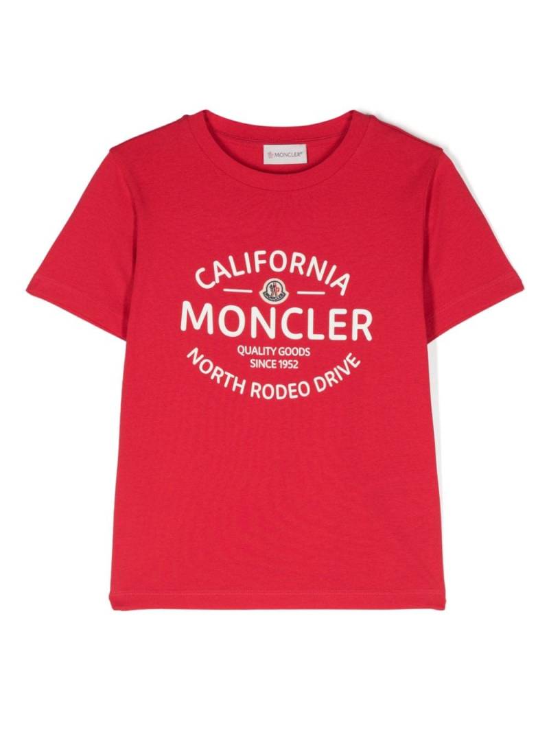 Moncler Enfant logo-print cotton T-shirt - Red von Moncler Enfant