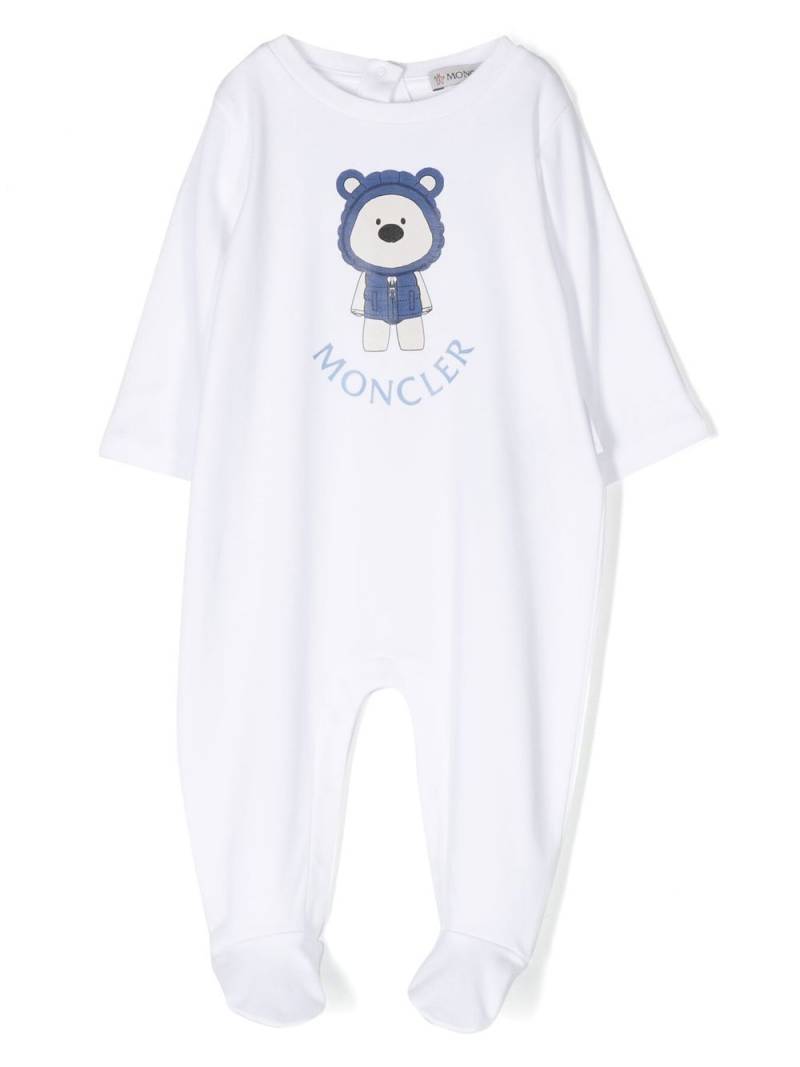 Moncler Enfant logo-print cotton babygrow - White von Moncler Enfant