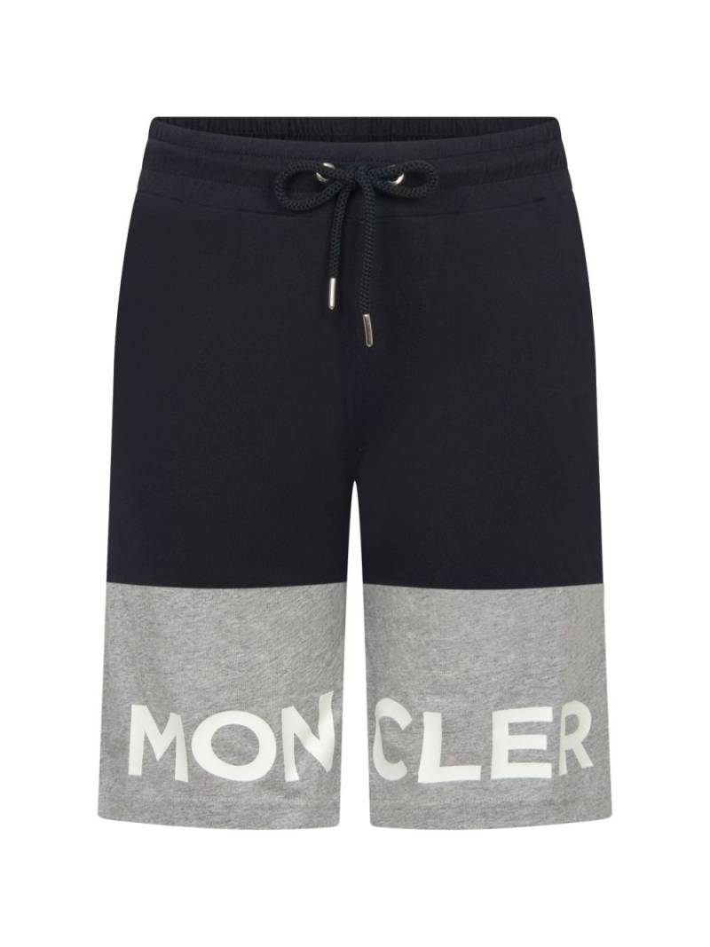 Moncler Enfant logo-print cotton shorts - Black von Moncler Enfant