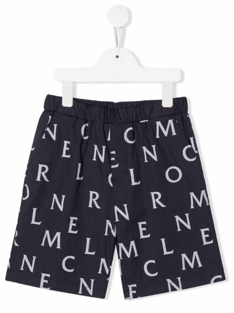 Moncler Enfant logo-print cotton shorts - Blue von Moncler Enfant