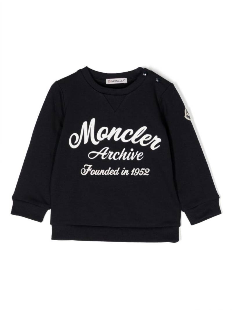 Moncler Enfant logo-print cotton sweatshirt - Blue von Moncler Enfant