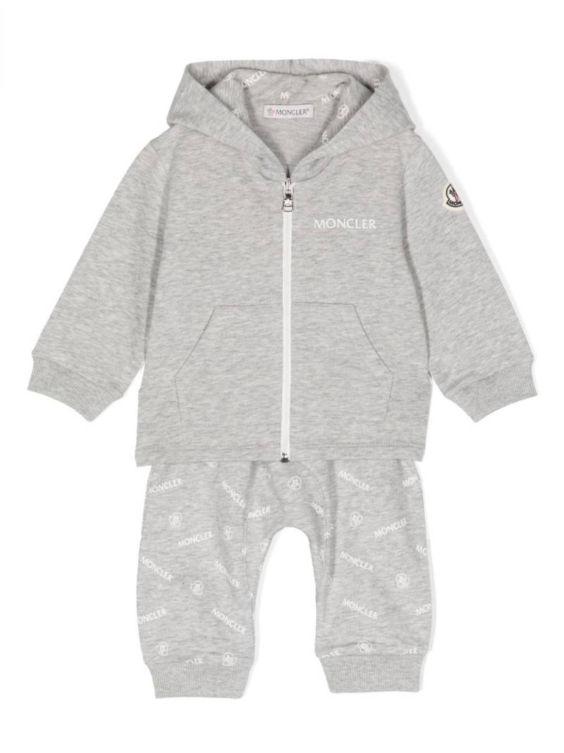 Moncler Enfant logo-print cotton tracksuit set - Grey von Moncler Enfant