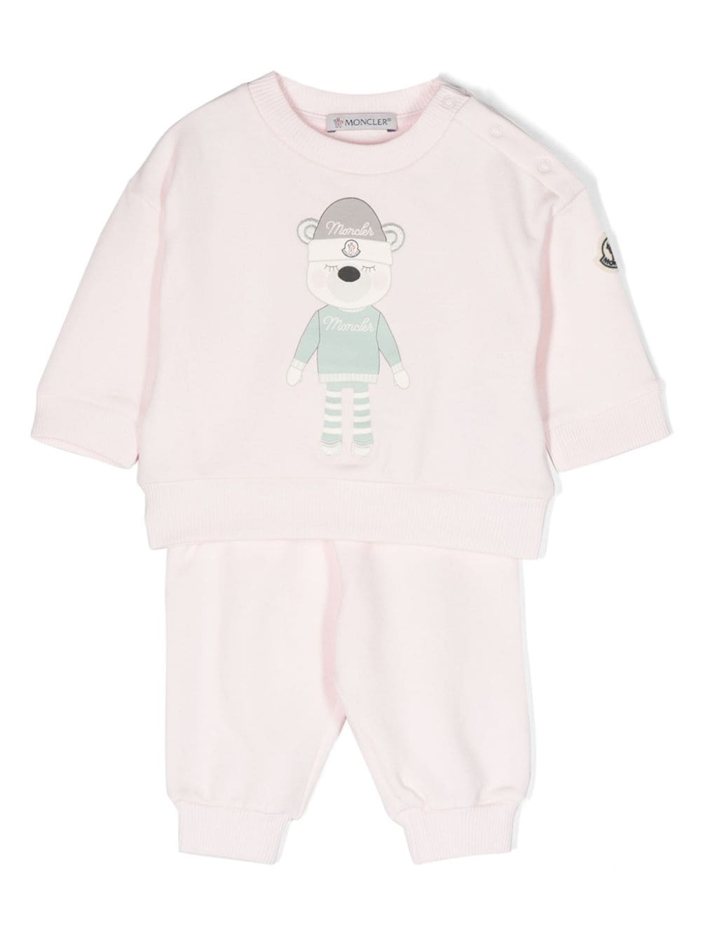 Moncler Enfant logo-print cotton tracksuit set - Pink von Moncler Enfant