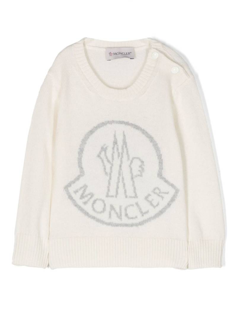 Moncler Enfant logo-print crew-neck jumper - White von Moncler Enfant