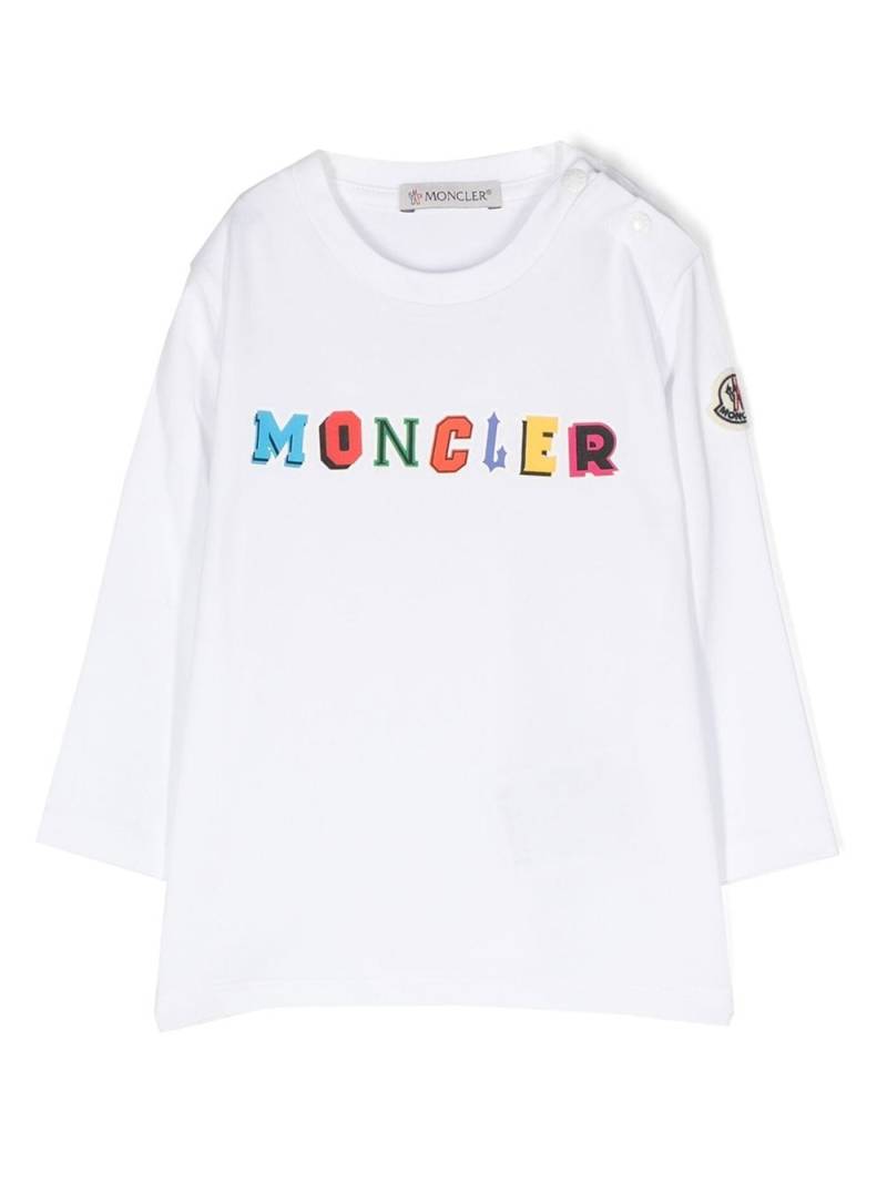 Moncler Enfant logo-print long-sleeve T-shirt - White von Moncler Enfant