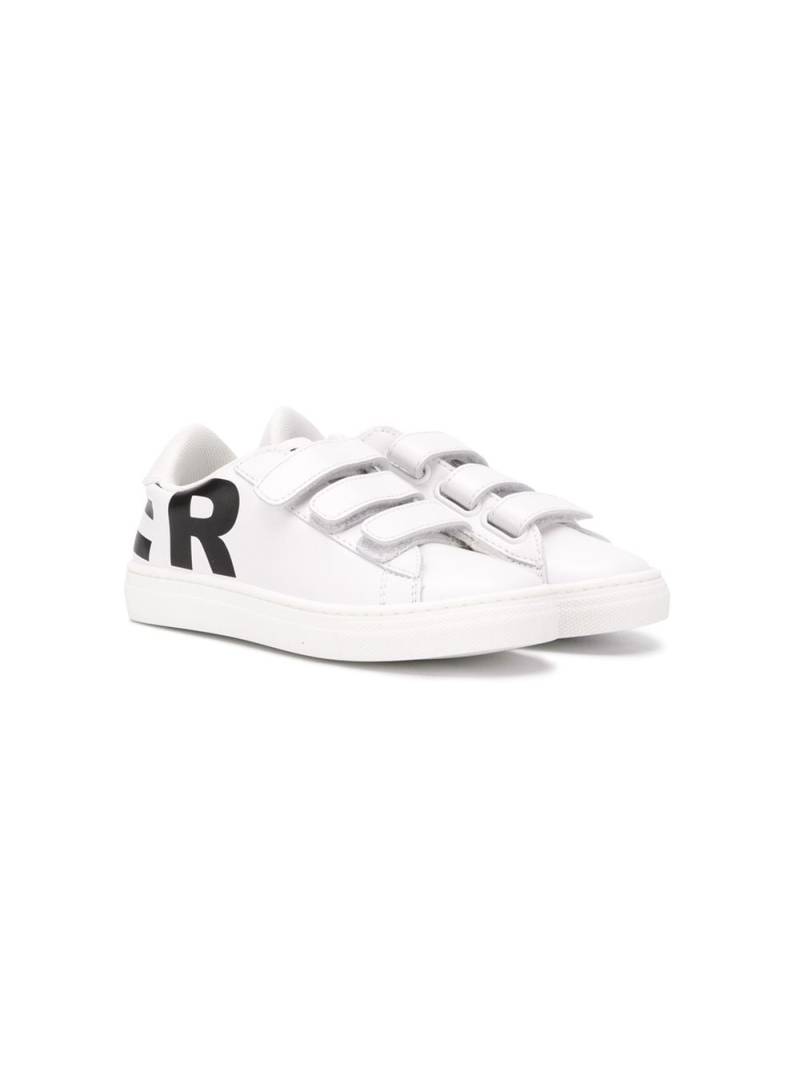 Moncler Enfant logo print low top sneakers - White von Moncler Enfant