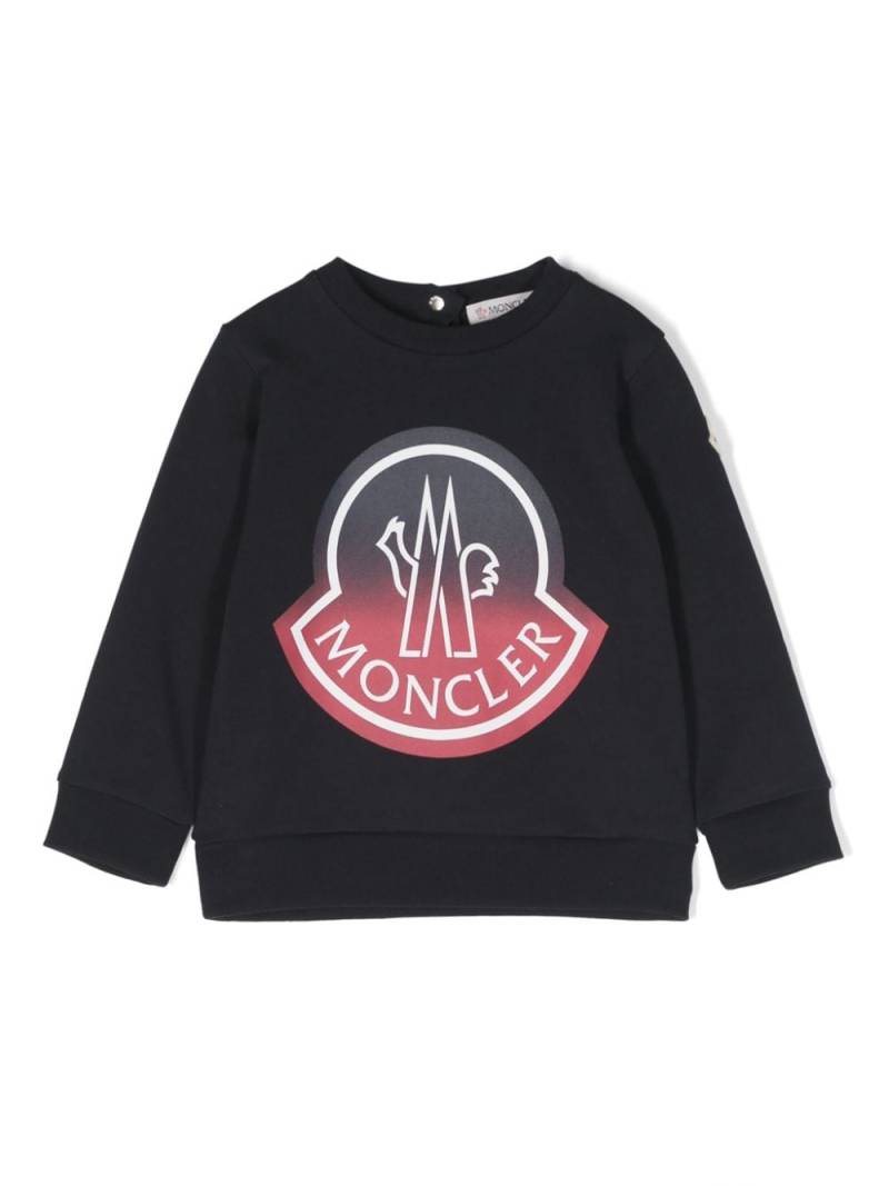 Moncler Enfant logo-print ombré-effect sweatshirt - Blue von Moncler Enfant