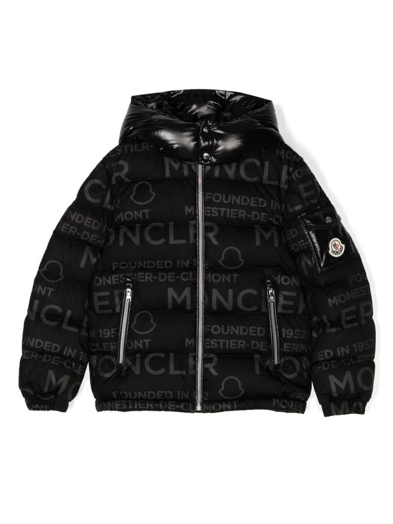 Moncler Enfant logo-print padded down jacket - Black von Moncler Enfant