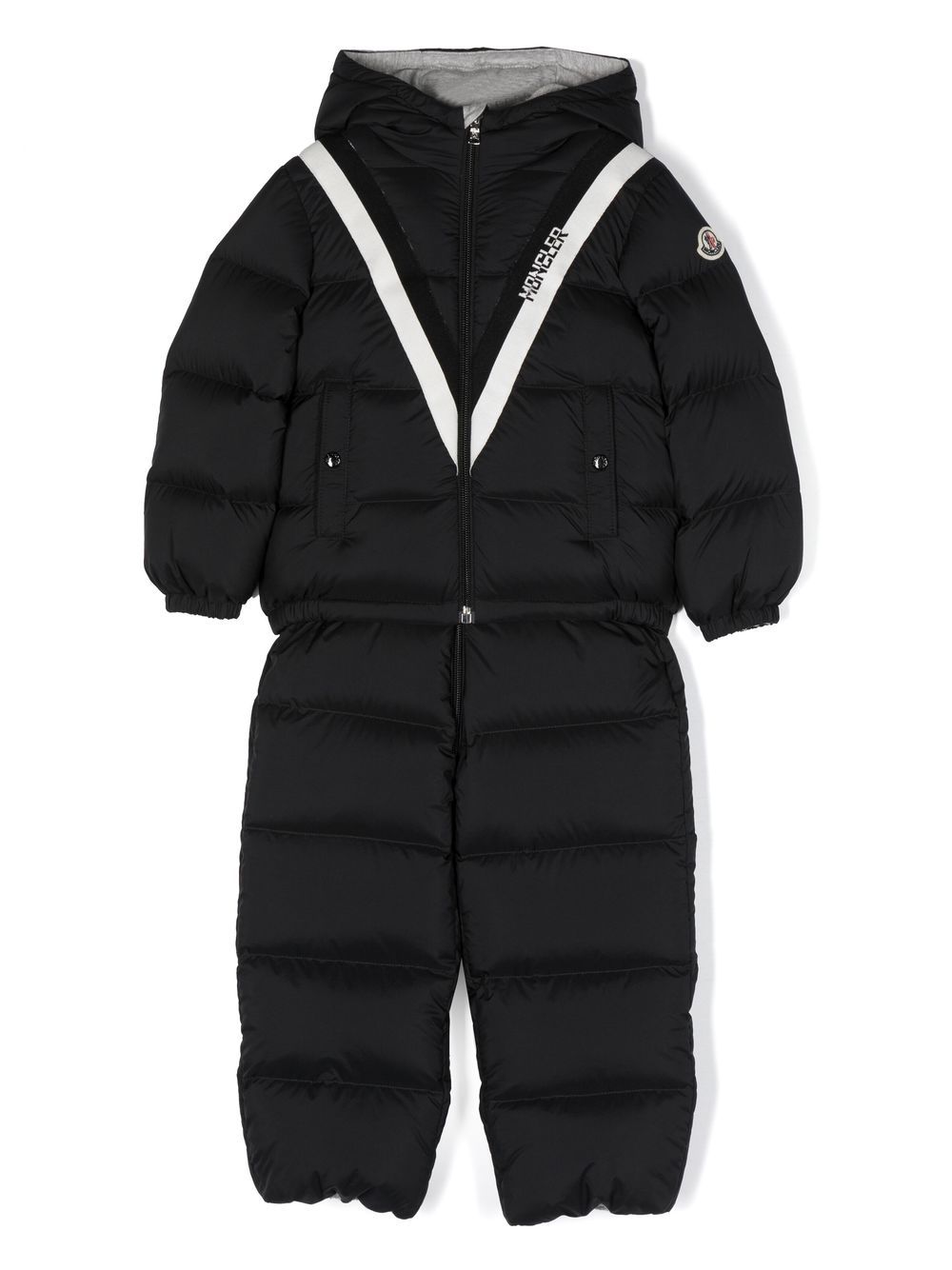 Moncler Enfant logo-print padded ski suit - Black von Moncler Enfant