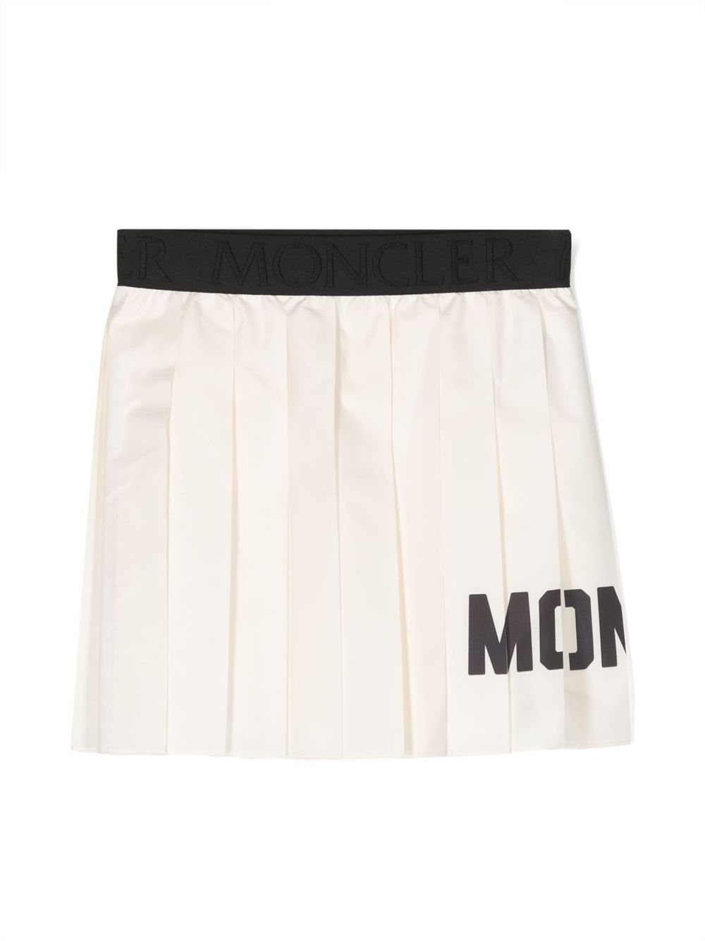 Moncler Enfant logo print pleated mini skirt - Neutrals von Moncler Enfant