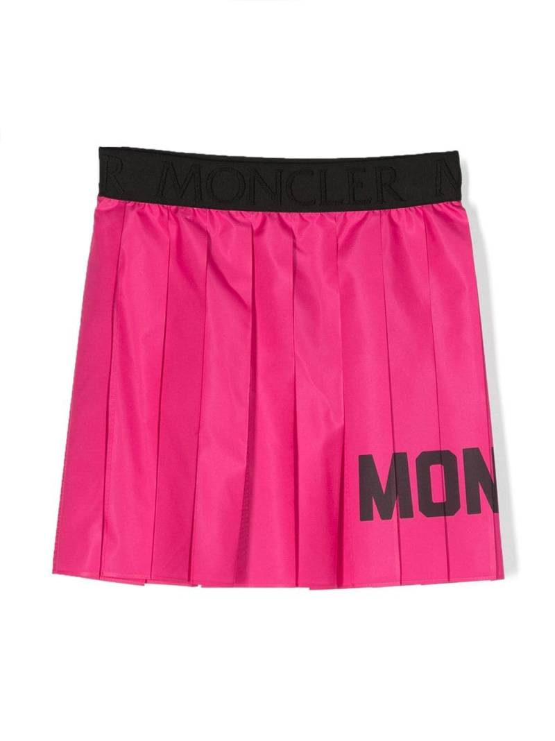 Moncler Enfant logo-print pleated skirt - Pink von Moncler Enfant