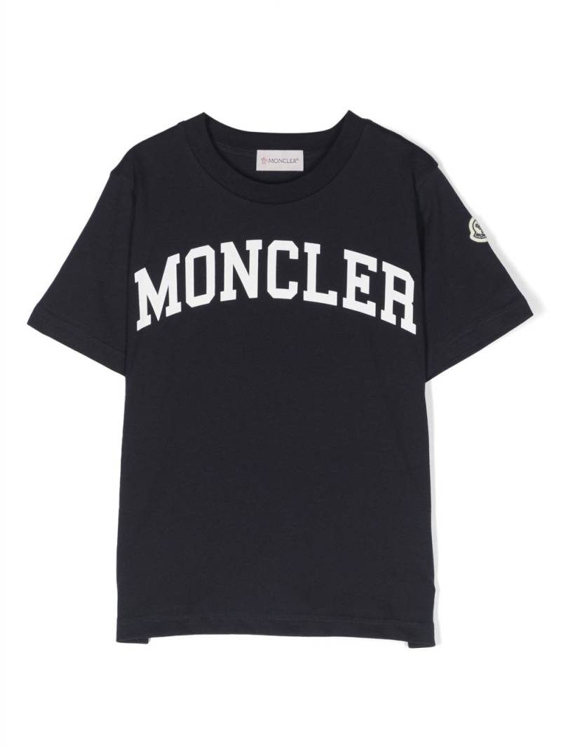 Moncler Enfant logo print short-sleeve T-shirt - Blue von Moncler Enfant