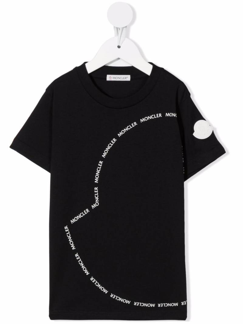 Moncler Enfant logo-print short-sleeved T-shirt - Black von Moncler Enfant