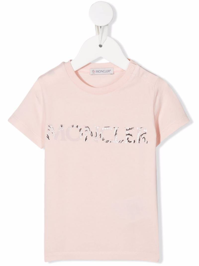 Moncler Enfant logo-print short-sleeved T-shirt - Pink von Moncler Enfant