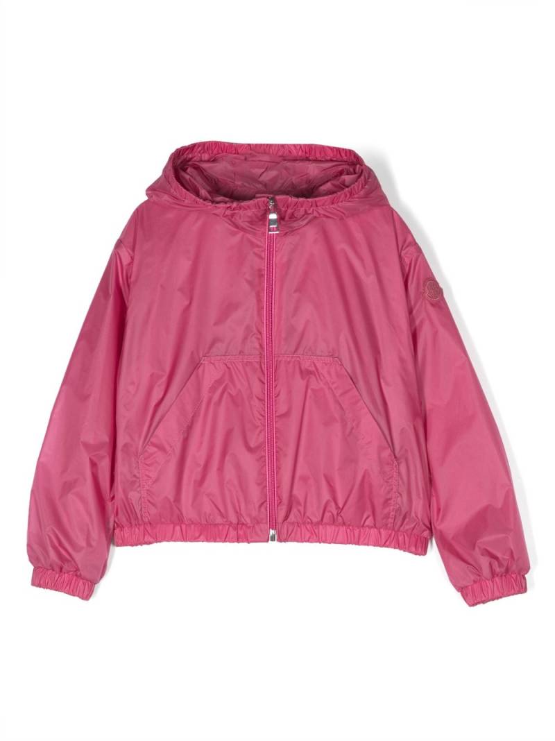 Moncler Enfant logo-print zip-up hooded jacket - Pink von Moncler Enfant