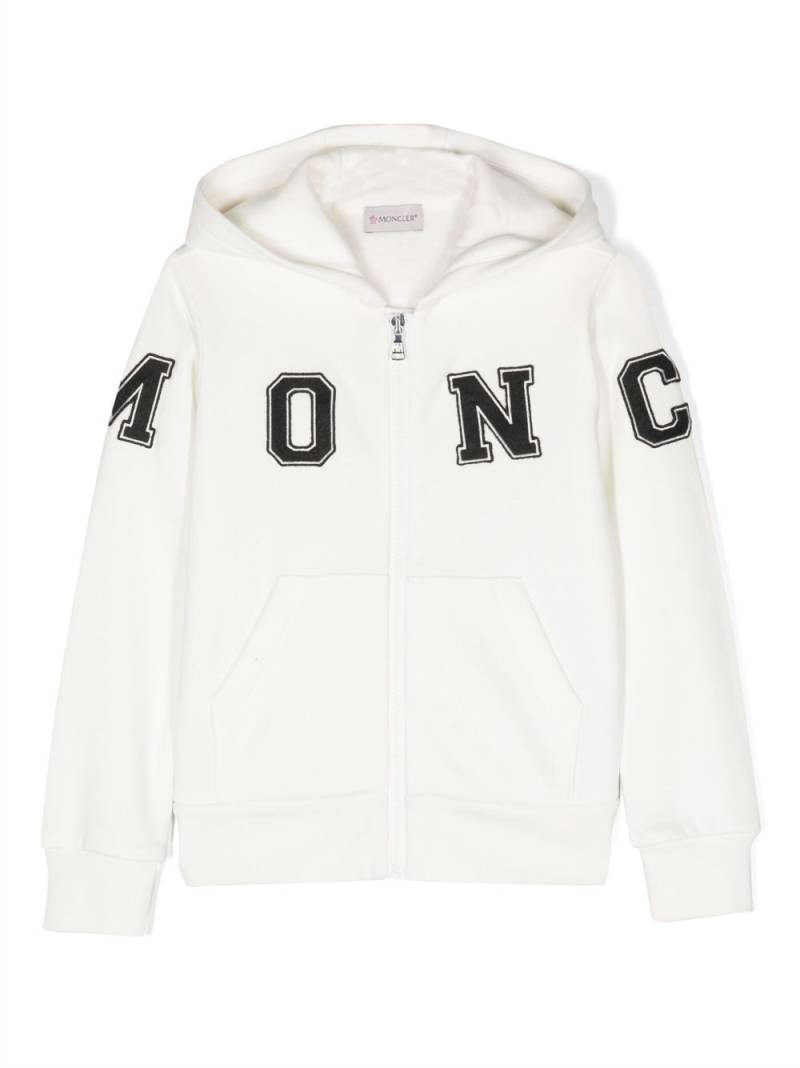 Moncler Enfant logo-print zip-up hoodie - White von Moncler Enfant