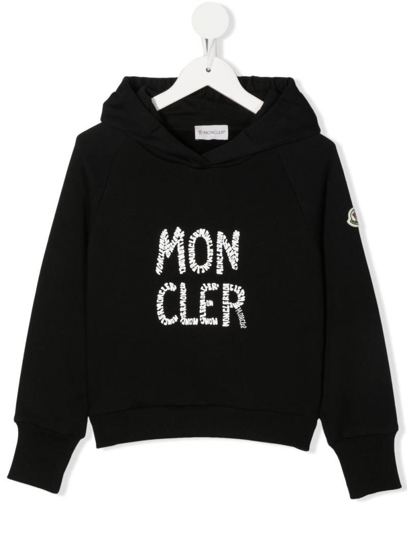 Moncler Enfant logo printed hoodie - Black von Moncler Enfant