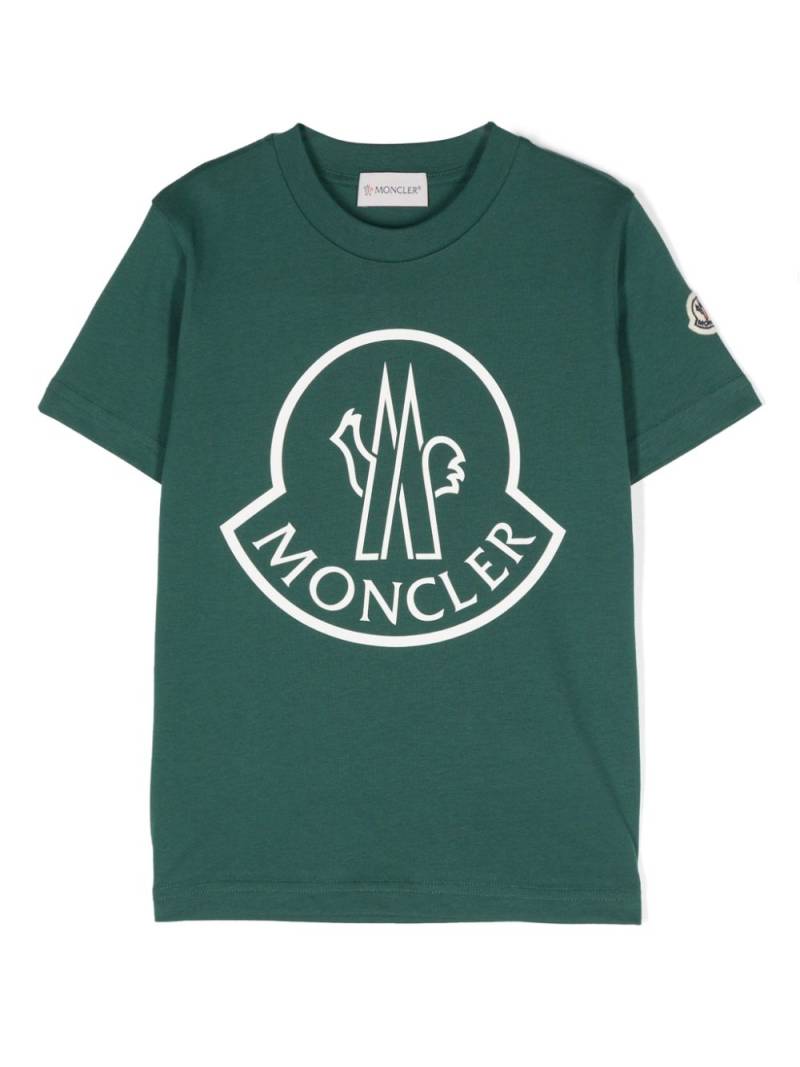 Moncler Enfant logo-stamp cotton T-shirt - Green von Moncler Enfant