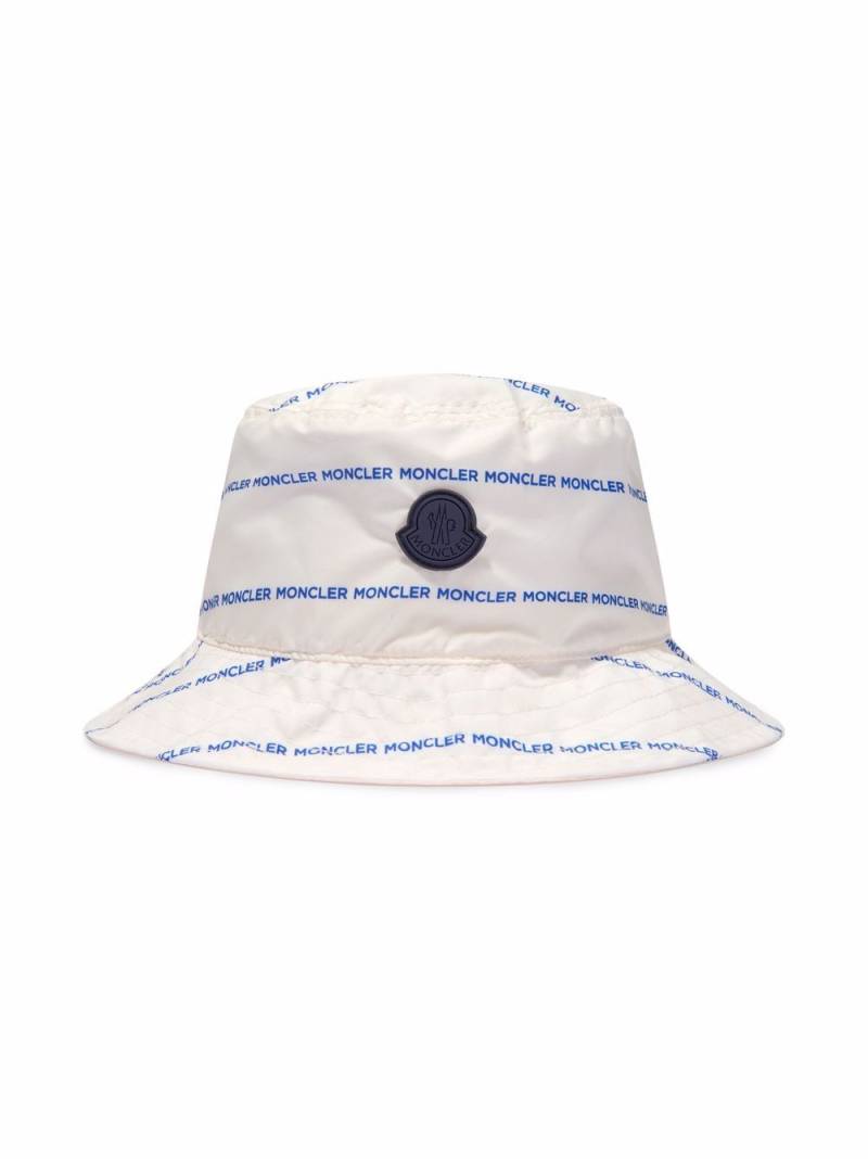 Moncler Enfant logo-stripe bucket hat - White von Moncler Enfant