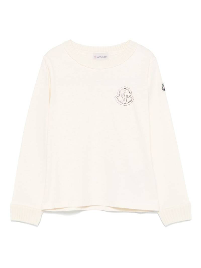 Moncler Enfant logo-studded long-sleeves T-shirt - White von Moncler Enfant