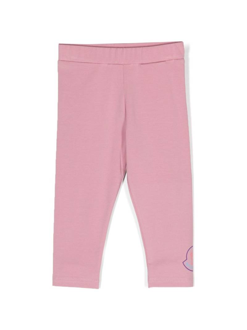 Moncler Enfant logo-tag cotton leggings - Pink von Moncler Enfant