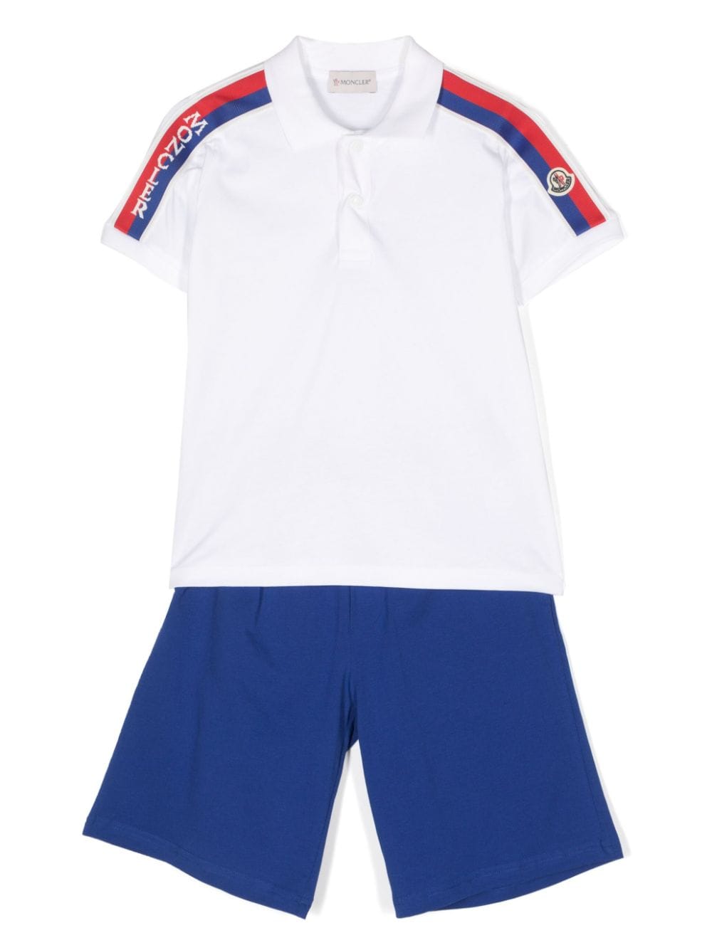 Moncler Enfant logo-trim polo two-piece set - Blue von Moncler Enfant