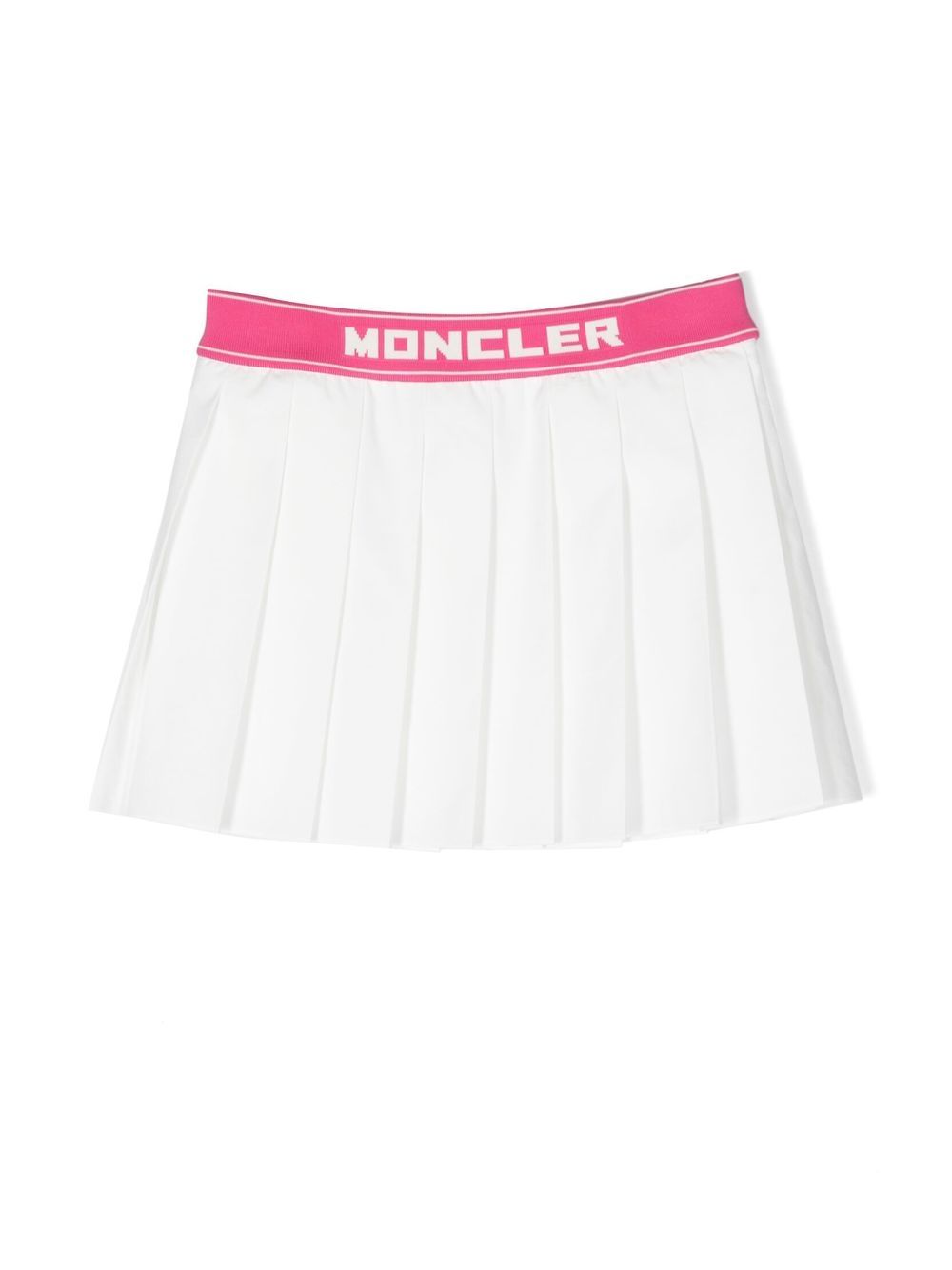 Moncler Enfant logo-waist pleated skirt - White von Moncler Enfant