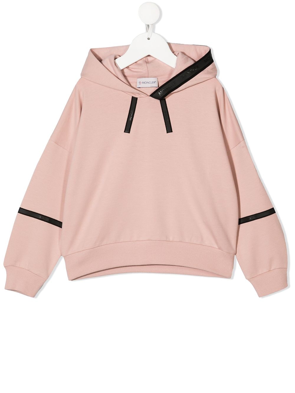 Moncler Enfant logo-patch sleeve hoodie - Pink von Moncler Enfant