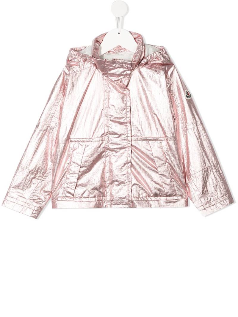 Moncler Enfant metallic-effect jacket - Pink von Moncler Enfant