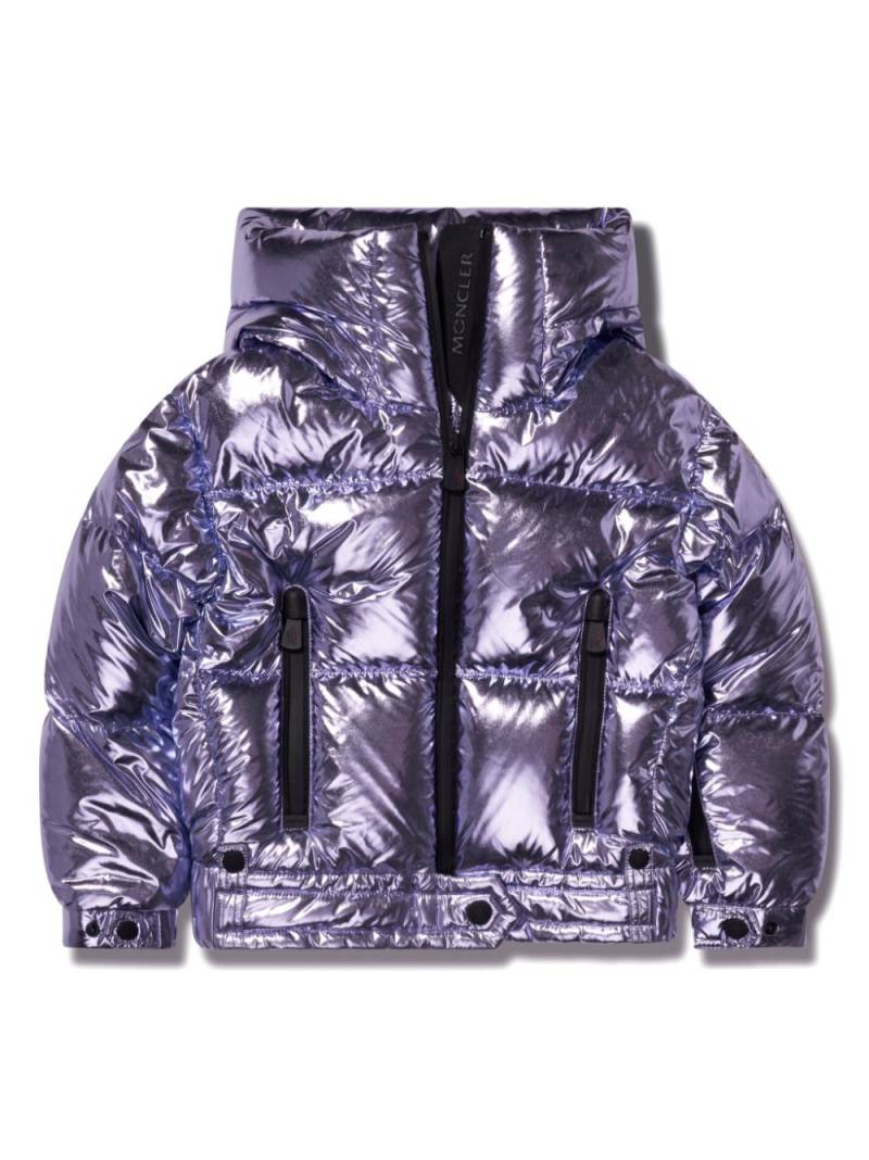 Moncler Enfant metallic-effect puffer jacket - Purple von Moncler Enfant