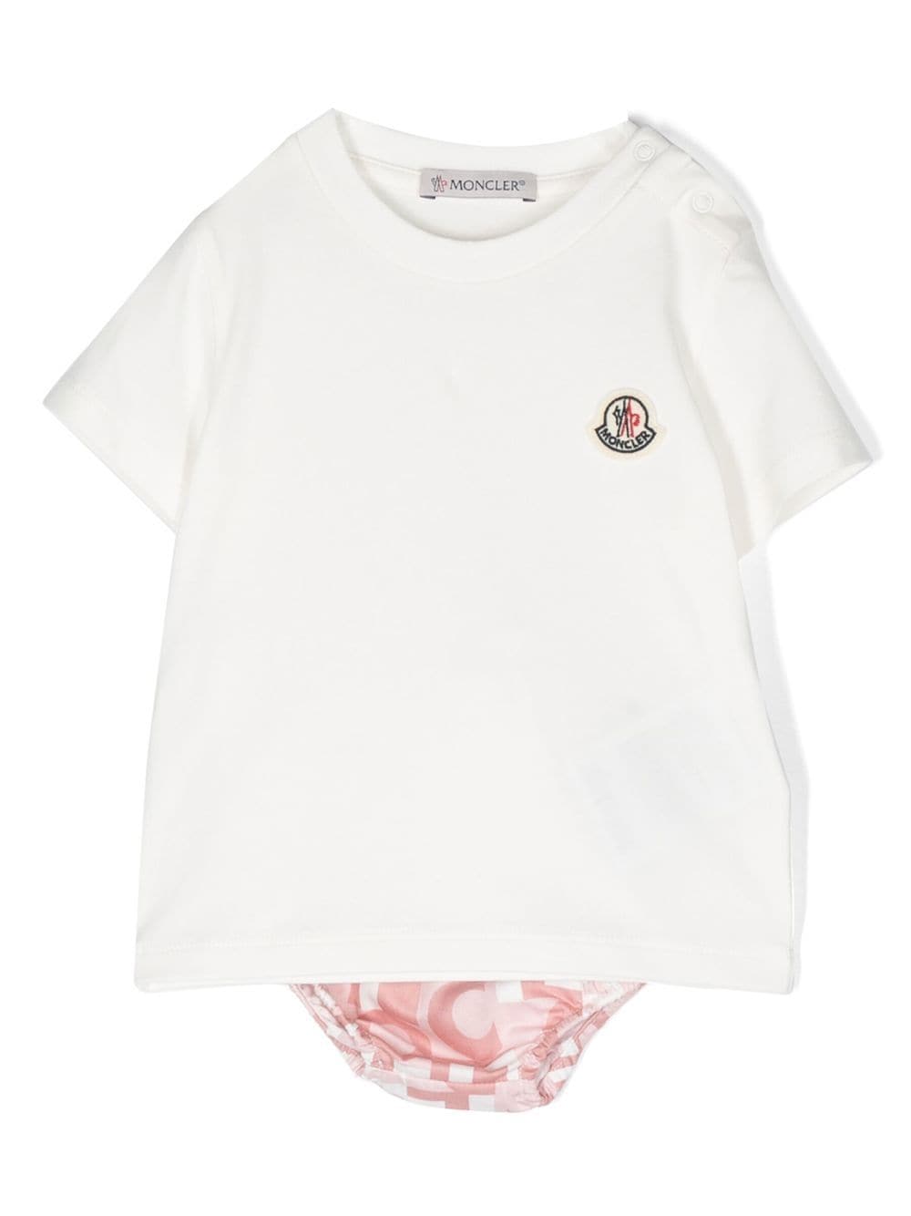 Moncler Enfant monogram-print bloomers set - White von Moncler Enfant