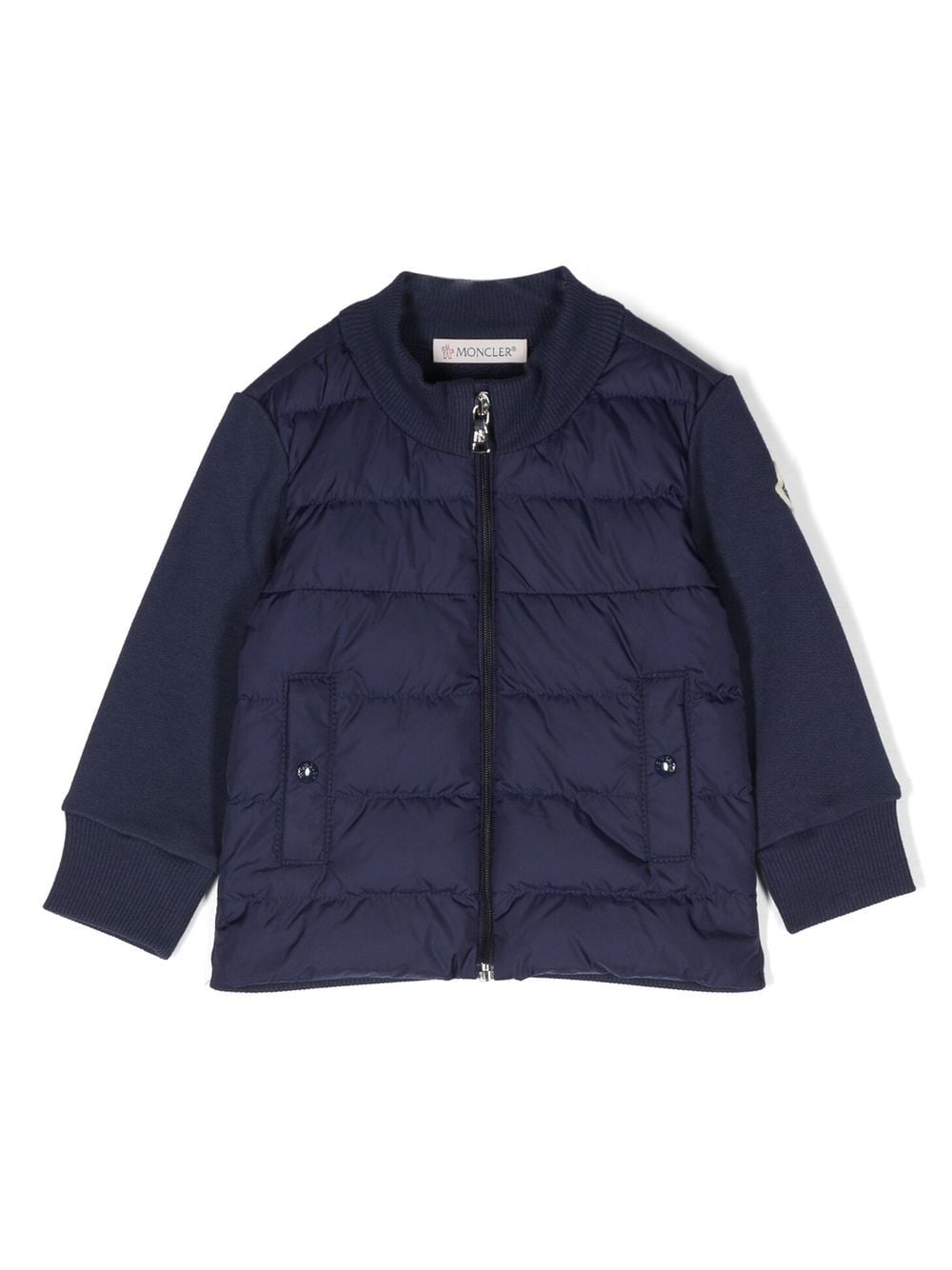 Moncler Enfant padded logo-patch bomber jacket - Blue von Moncler Enfant