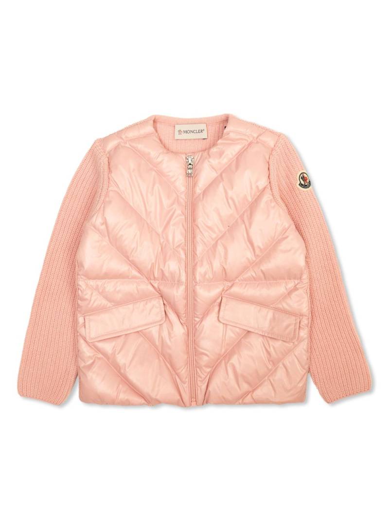 Moncler Enfant padded zip-up cardigan - Pink von Moncler Enfant