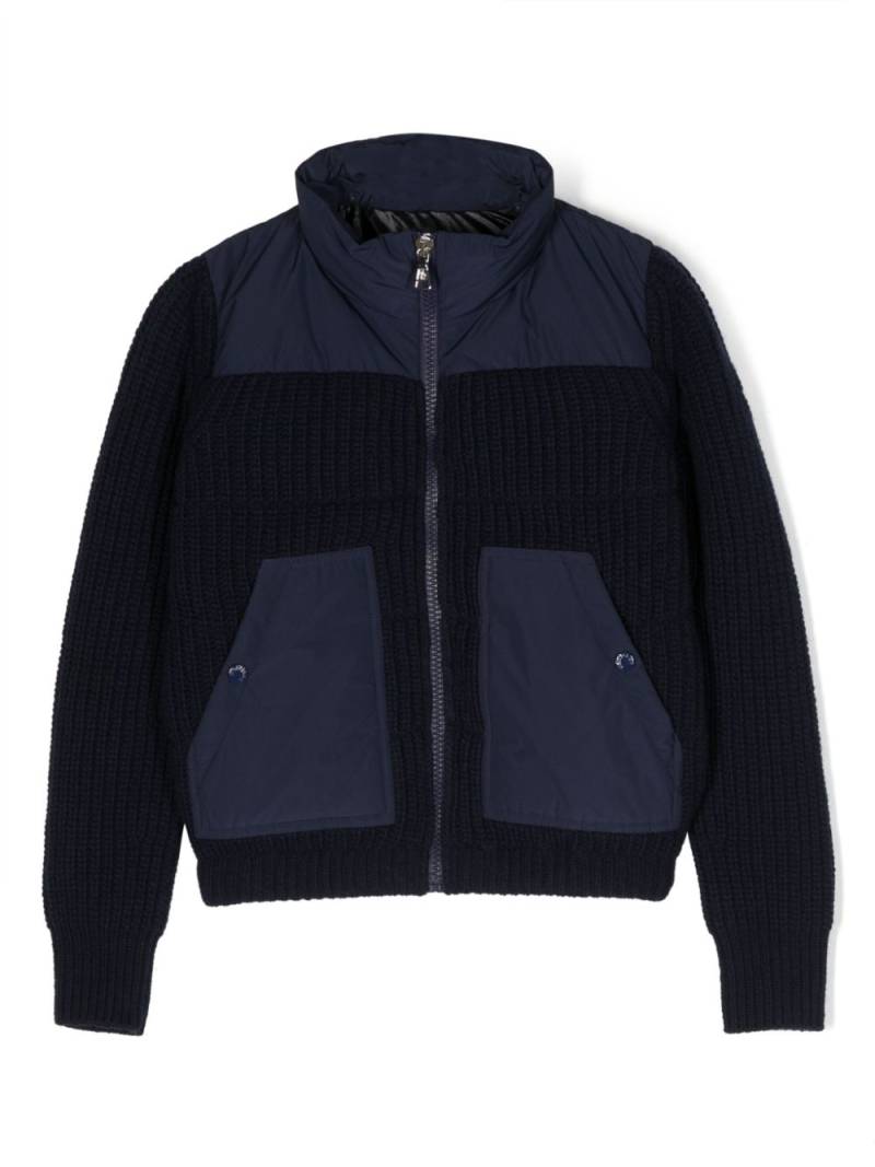 Moncler Enfant panelled feather-down zipped jacket - Blue von Moncler Enfant