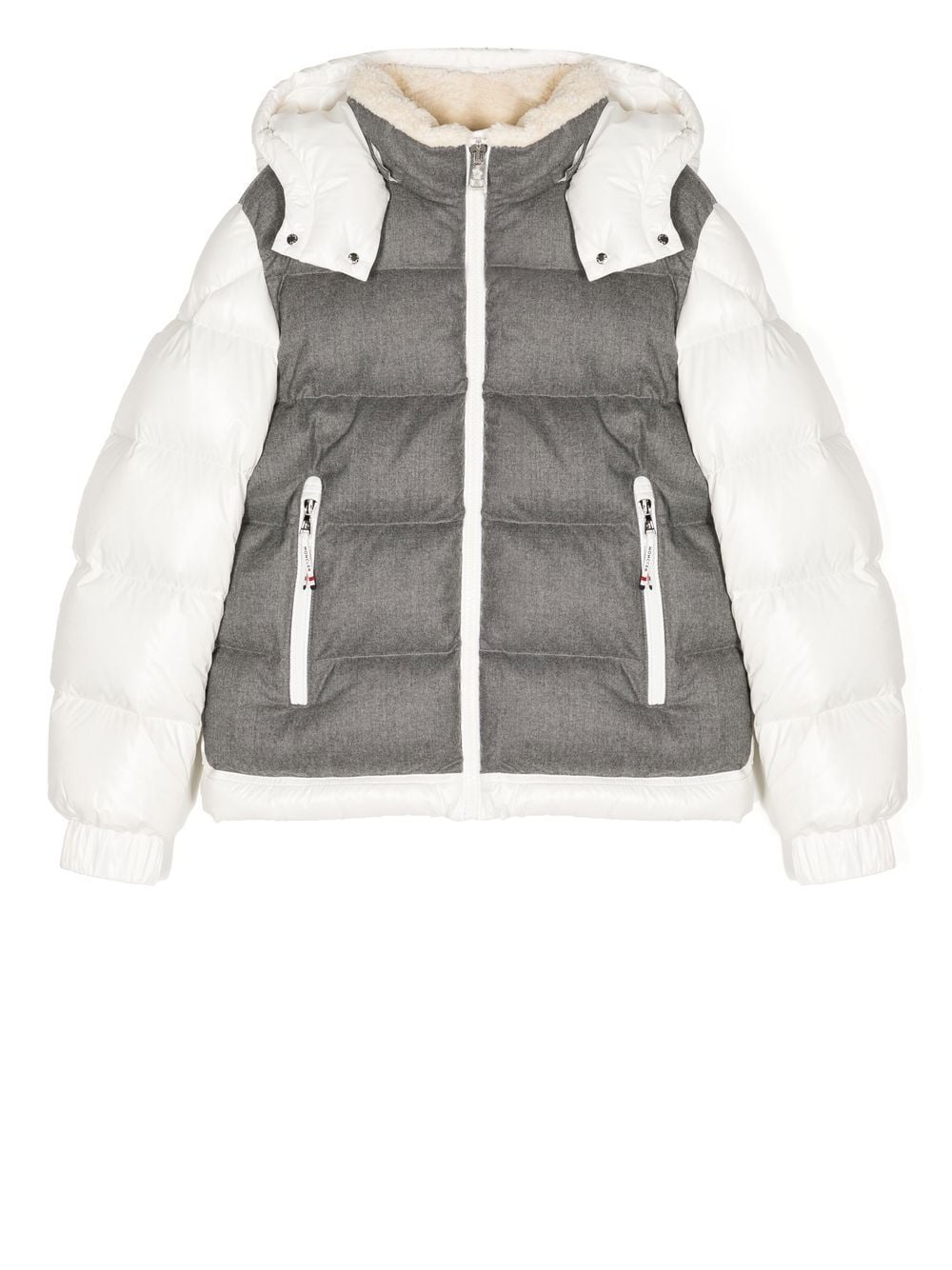 Moncler Enfant panelled hooded padded jacket - Grey von Moncler Enfant