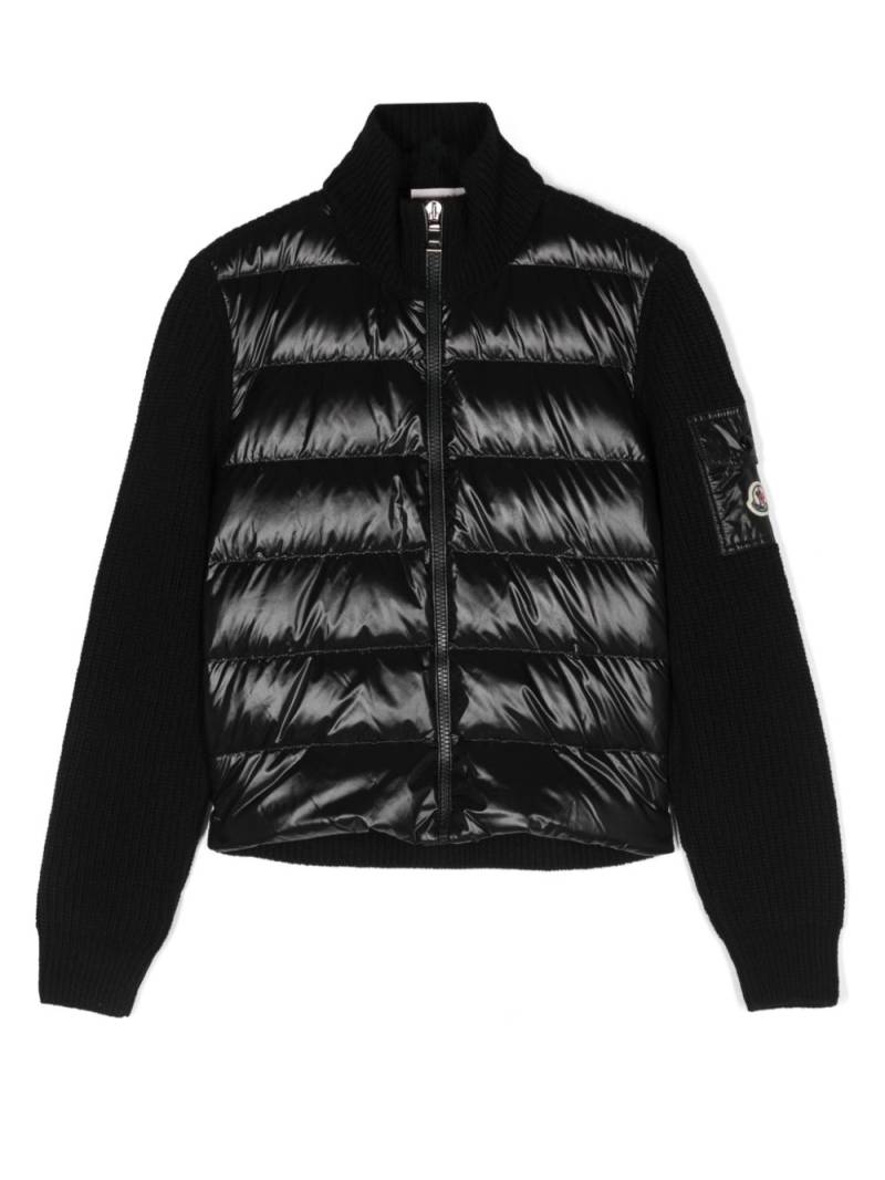 Moncler Enfant panelled padded jacket - Black von Moncler Enfant