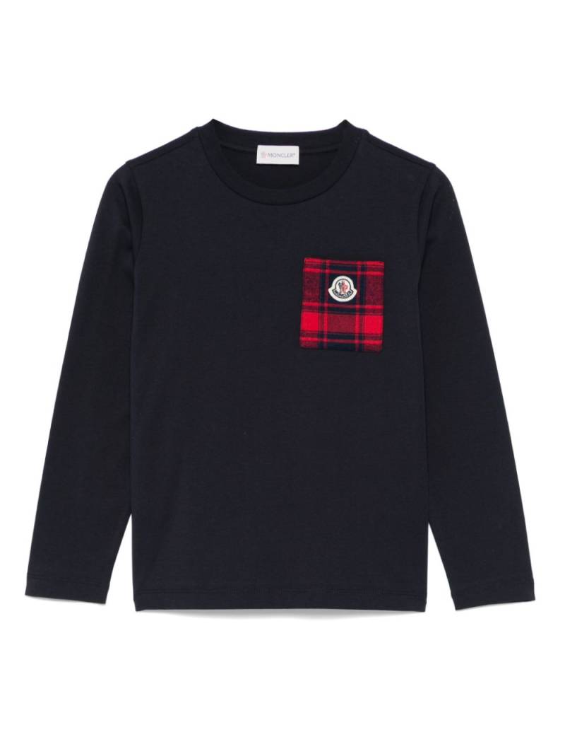 Moncler Enfant pocket-detail long-sleeve T-shirt - Blue von Moncler Enfant