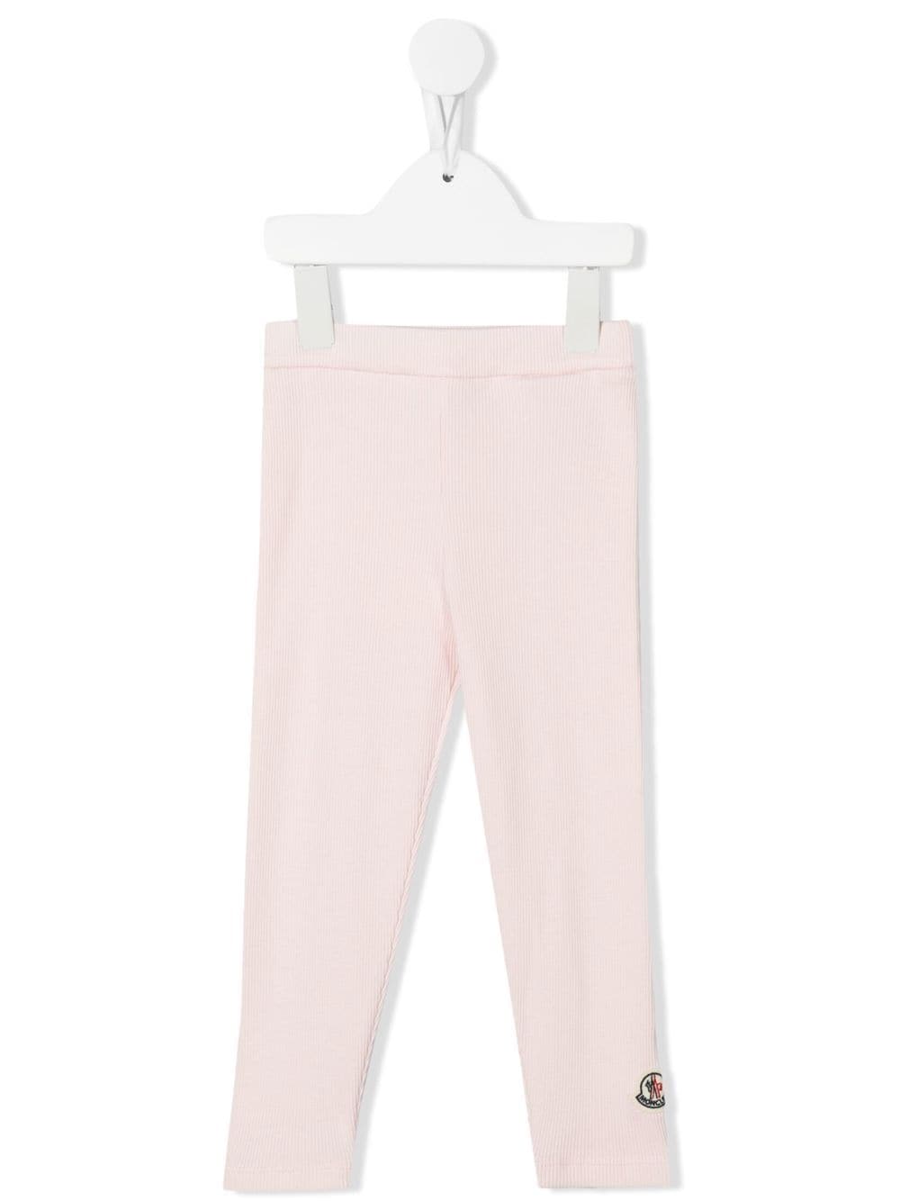 Moncler Enfant ribbed-knit logo-patch leggings - Pink von Moncler Enfant