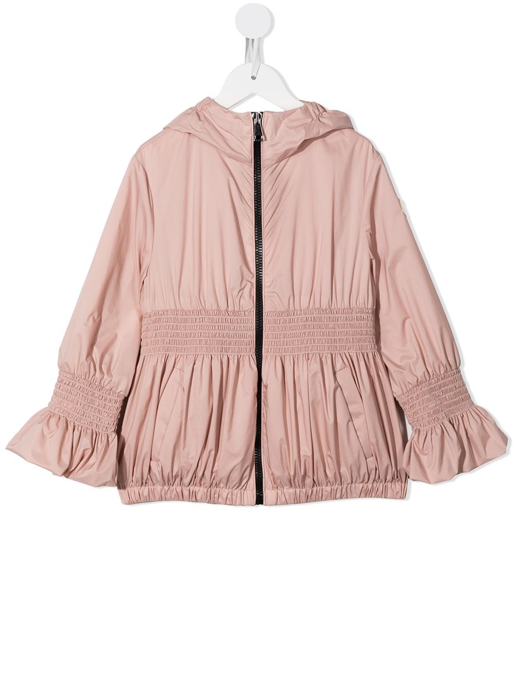 Moncler Enfant ruched hooded zip jacket - Pink von Moncler Enfant