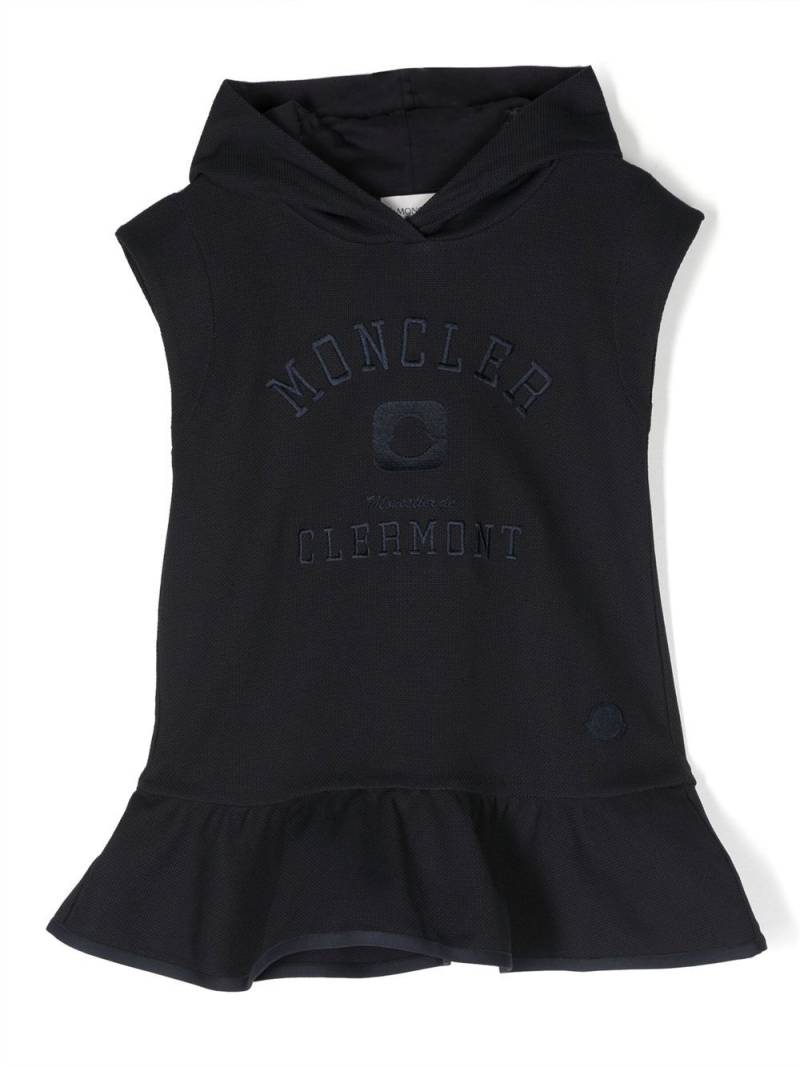 Moncler Enfant ruffle-hem hoodie dress - Blue von Moncler Enfant