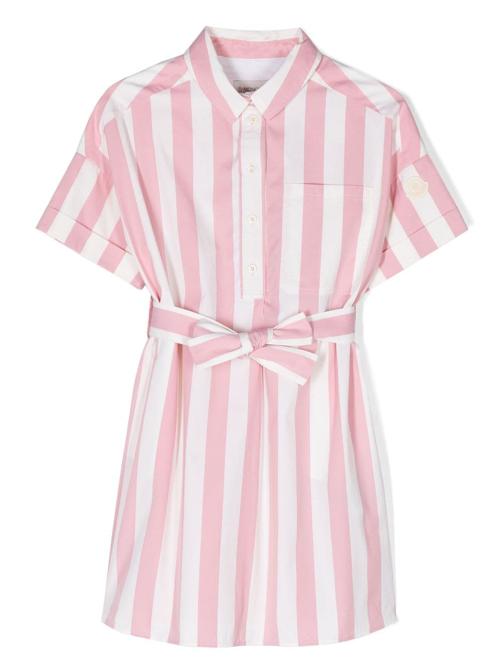 Moncler Enfant stripe-print cotton shirt dress - White von Moncler Enfant