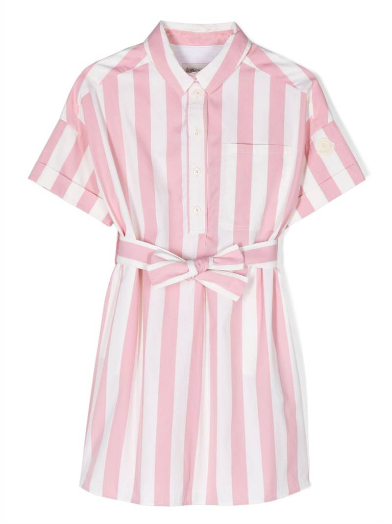 Moncler Enfant stripe-print cotton shirt dress - White von Moncler Enfant