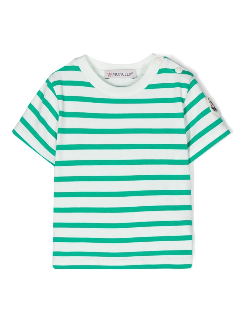 Moncler Enfant striped cotton T-shirt - Green von Moncler Enfant