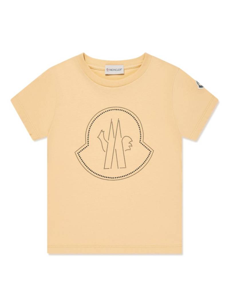 Moncler Enfant studded-logo T-shirt - Yellow von Moncler Enfant