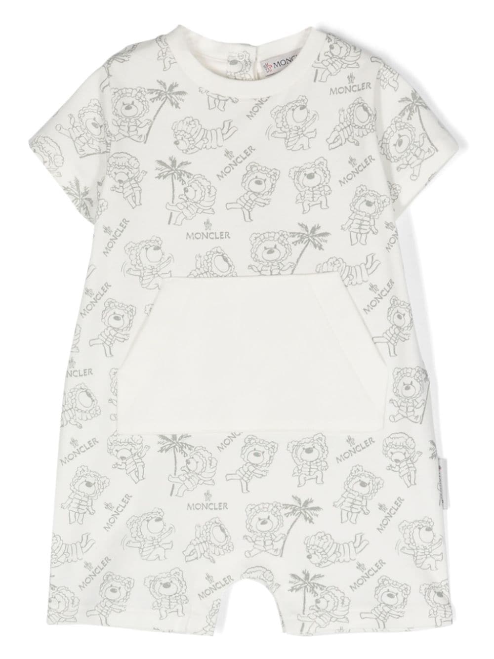 Moncler Enfant teddy-bear-print cotton romper - White von Moncler Enfant